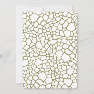 Cream Gold White Giraffe Print Baby Shower Invitation