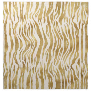 Cream Gold Zebra Print     Cloth Napkin