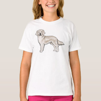 Cream Golden Retriever Cute Cartoon Canine Dog Art T-Shirt