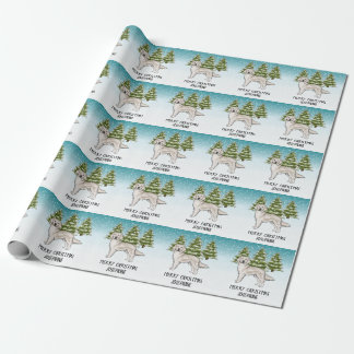 Cream Golden Retriever Dog Christmas Custom Text Wrapping Paper