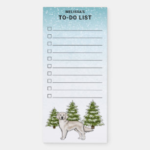 Cream Golden Retriever Dog Christmas To-Do List Magnetic Notepad
