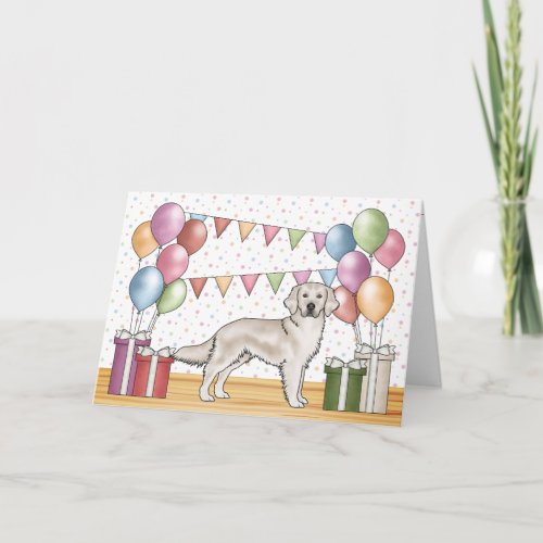 Cream Golden Retriever Dog Colorful Birthday Card