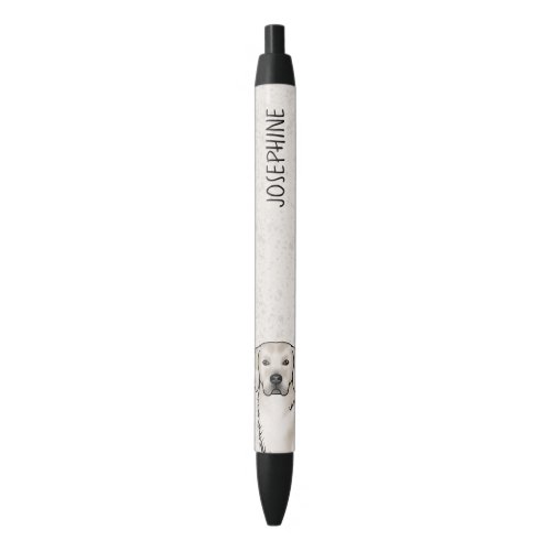 Cream Golden Retriever Dog Head Custom Name Black Ink Pen