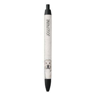 Cream Golden Retriever Dog Head Custom Name Pen