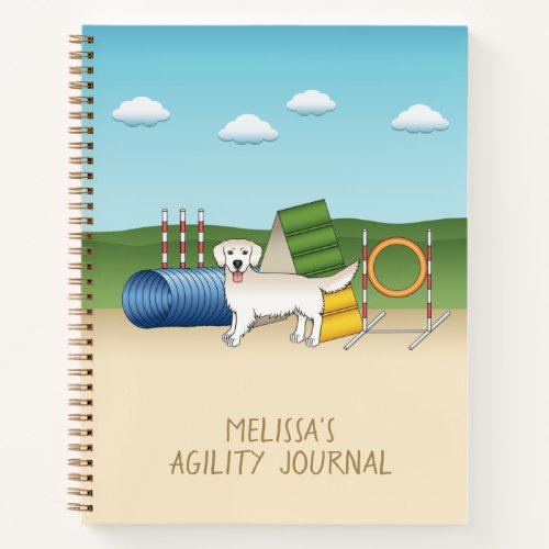 Cream Golden Retriever With Agility Equipment Notebook