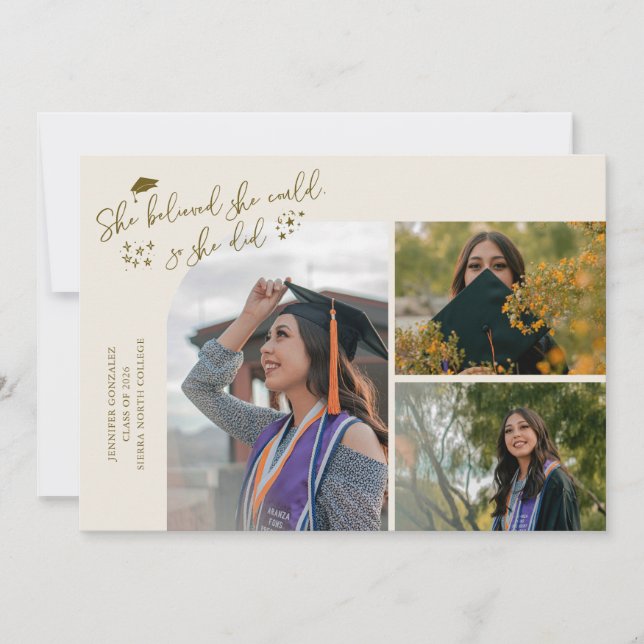 Cream Graduate She Believed Multi Photo Announcement (Front)