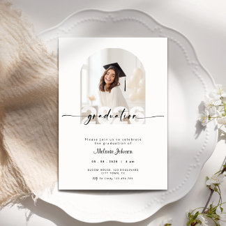 Cream Graduation Invitation with Photo - 2026