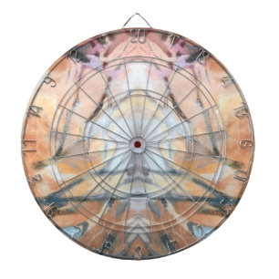 Cream gray brown yellow orange abstract watercolor dart board