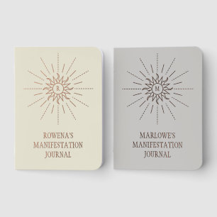 Cream & Gray Celestial Sun Manifestation Journal