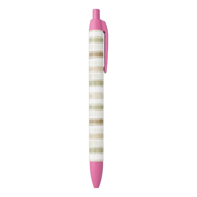 Cream Green Brown Stripes  Pen (Bottom (Vertical))