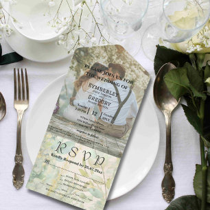 Cream Green Eucalyptus Botanical Website Email  All In One Invitation