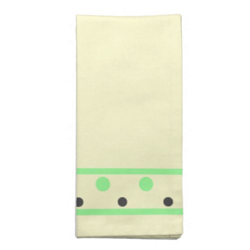 Cream Green Grey Polka Dots Cloth Napkin