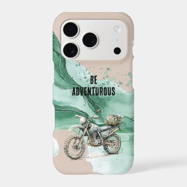Cream Green Motorcycle Adventure iPhone Case (Back)