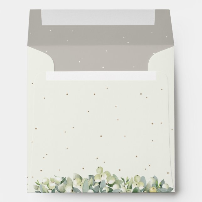 Cream/Greige Inner Snowberry+Eucalyptus Square Envelope (Back (Bottom))