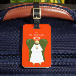 Cream Guardian Angel (double-sided) Luggage Tag