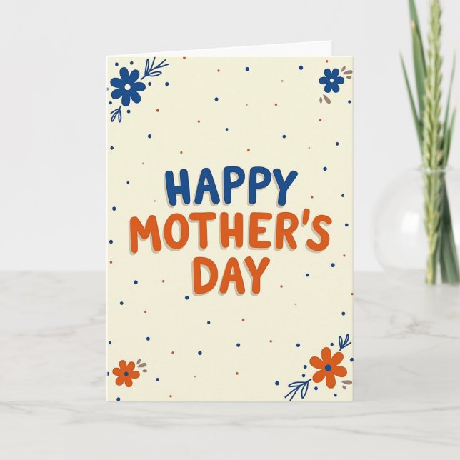 Cream Happy Mothers Day Card (Front)