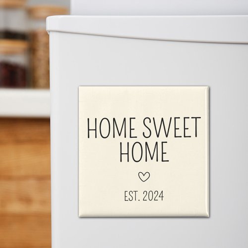 Cream Heart Home Sweet Home New Homeowner Magnet
