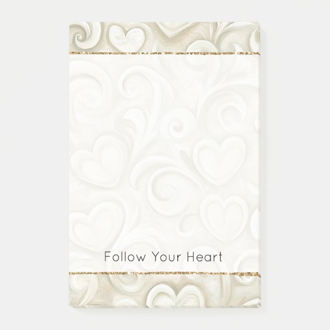 Cream Hearts Post-it Notes (Front)