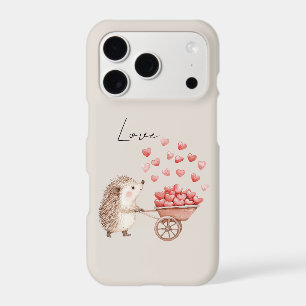 Cream Hedgehog Barrel of Hearts Love iPhone 17 Pro Case