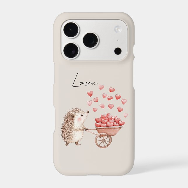 Cream Hedgehog Barrel of Hearts Love iPhone Case (Back)