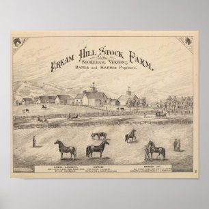 Cream Hill Stock Farm in Shoreham Vermont Poster