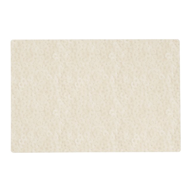 Cream Hoops Sequins Sparkle Shiny Shimmer Glitter Placemat (Front)