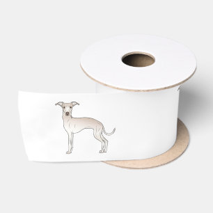 Cream Italian Greyhound Cartoon Dog Illustrations Satin Ribbon