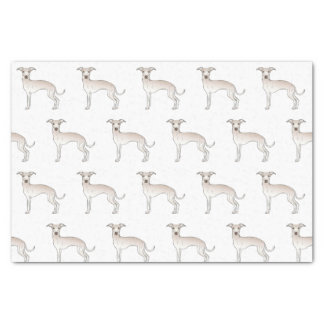 Cream Italian Greyhound Cute Cartoon Dog Pattern Tissue Paper