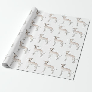 Cream Italian Greyhound Cute Cartoon Dog Pattern Wrapping Paper