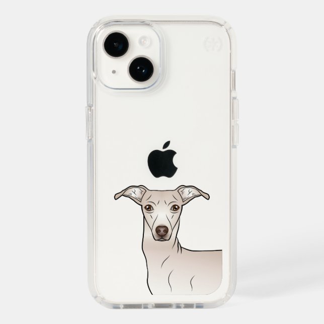 Cream Italian Greyhound Cute Dog Head Illustration Speck iPhone Case (Front)