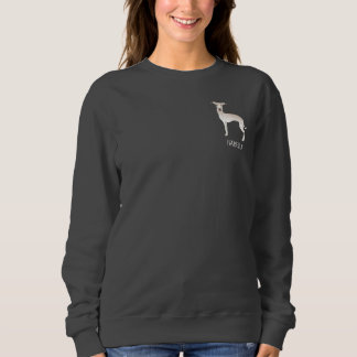 Cream Italian Greyhound Cute Dog With Custom Text Sweatshirt