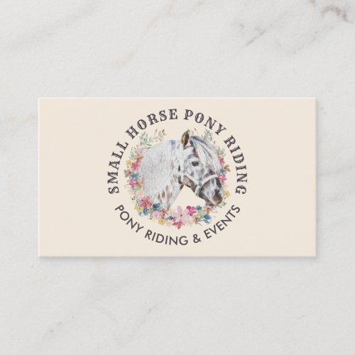 Cream Ivory Beige Pony Equestrian Trainer Horse Business Card
