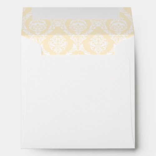 Cream Ivory Damask Lined Wedding Envelope