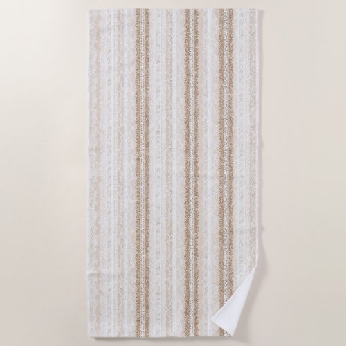 Cream Ivory Faux Lace  Beach Towel