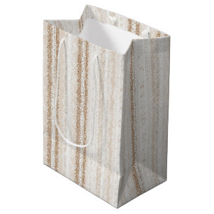 Cream Ivory Faux Lace Bridal Shower Medium Gift Bag