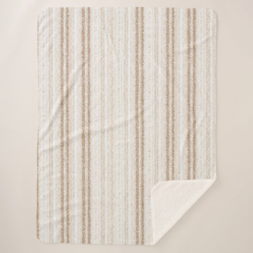 Cream Ivory Faux Lace Sherpa Blanket