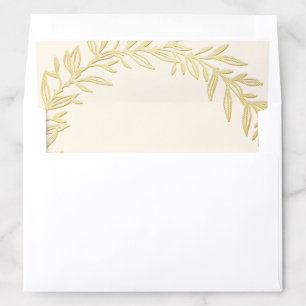 Cream Ivory Gold Leaf Branch Wedding Envelope Liner