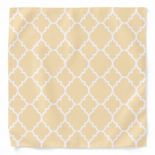 Cream Ivory Quatrefoil Moroccan Pattern Bandana