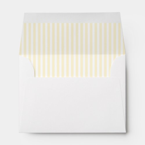 Cream Ivory Vertical Stripe Lined Envelope