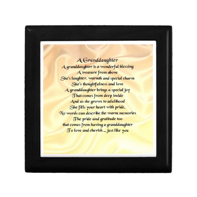 Cream Jewelry Box -  Granddaughter Poem (Front)