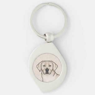 Cream Labrador Retriever Art Cute Lab Dog Head Keychain