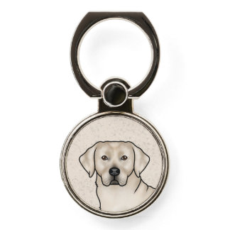 Cream Labrador Retriever Art Cute Lab Dog Head Phone Ring Stand