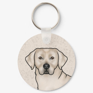 Cream Labrador Retriever Art Cute Lab Portrait Keychain