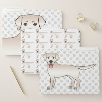 Cream Labrador Retriever Cartoon Dog Illustration File Folder