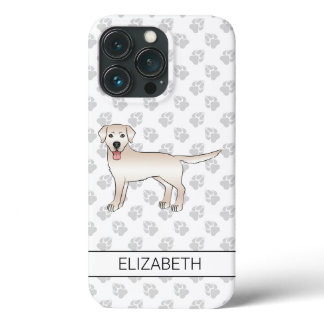 Cream Labrador Retriever Cartoon Dog &amp; Name iPhone 13 Pro Case