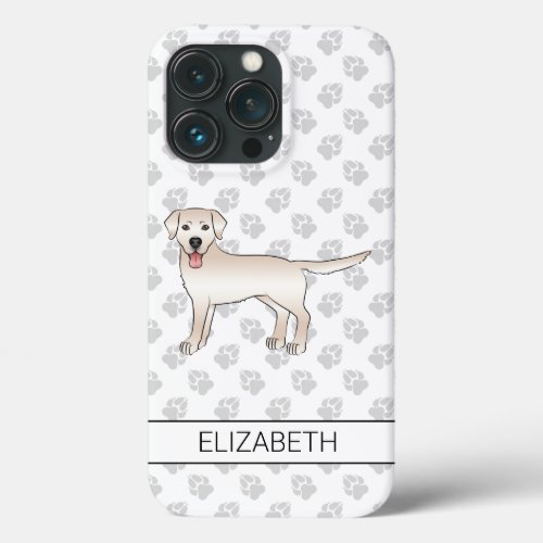 Cream Labrador Retriever Cartoon Dog  Name iPhone 13 Pro Case