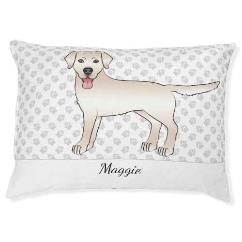 Cream Labrador Retriever Cartoon Dog  Name Pet Bed