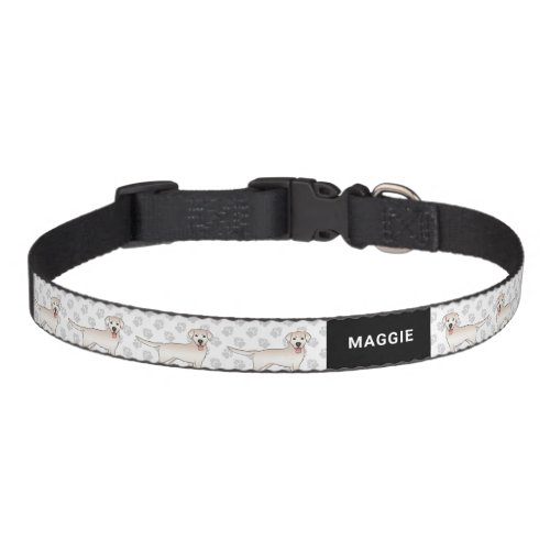 Cream Labrador Retriever Cartoon Dog  Name Pet Collar