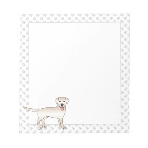 Cream Labrador Retriever Cartoon Dog  Paws Notepad