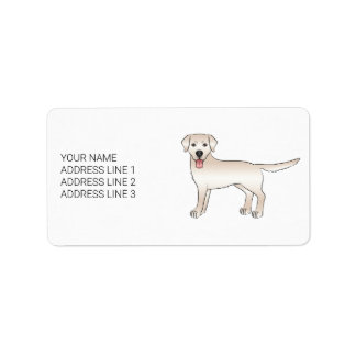 Cream Labrador Retriever Cartoon Dog &amp; Text Label